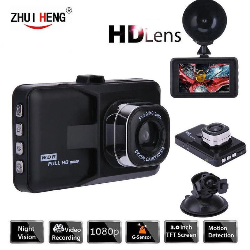 Full HD 1080p Dash Dash Cam Video Recorder Dries DVR DVR Nahrávka Nočná noc širokouhla Dashcam Video Registrátor Car Dash Camera