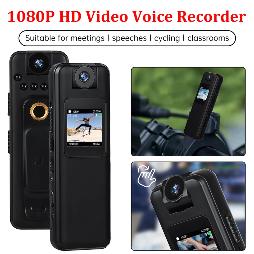 Full HD 1080p Sports DV Night Vision 500 mAh detekcia pohybu Body Camera LCD Screen Screen Mini Camcorder Police Cam Camera Camera Camera Camera