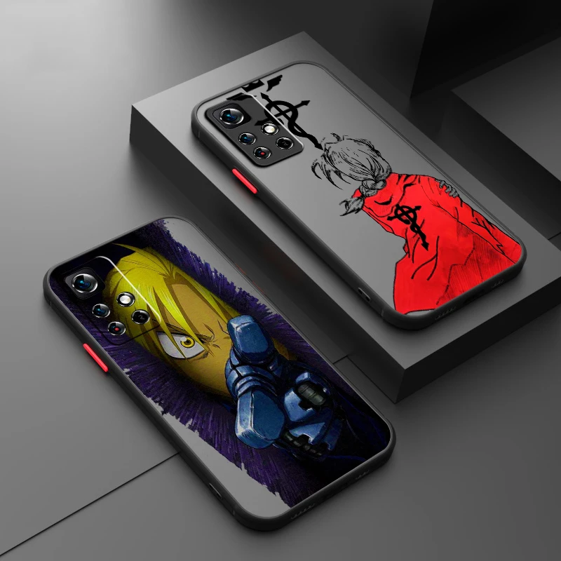Fullmetal ALCHEMIST Anime Movie FROSTED TRANSLUCENT PRE REDMI Note 13R 13 12 12S 12T 11T 11E 10 Pro Plus 5G Funda Phone Case