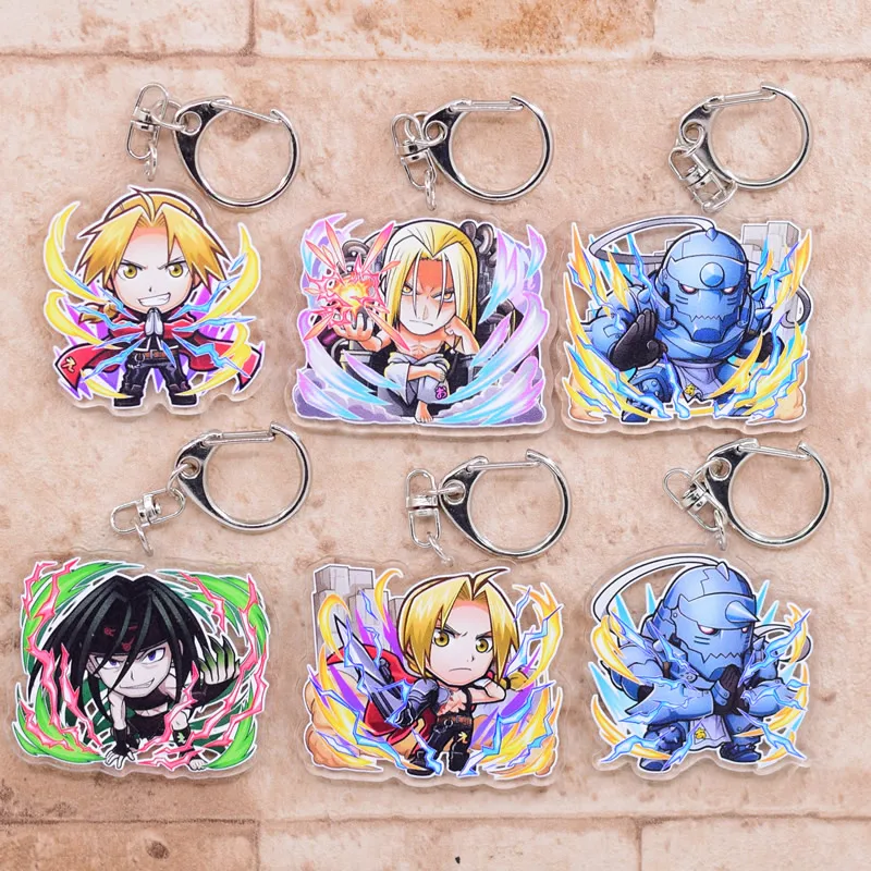 Fullmetal Alchymist Keyring 9 Štýly Arcylic Cartoon Keychain Figures anime príslušenstvo