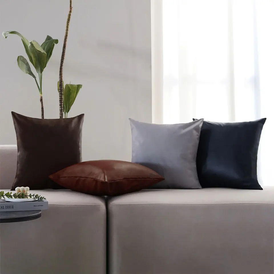 Funda cojines de 45x45 PU kožené dekoratívne vankúšové kryt