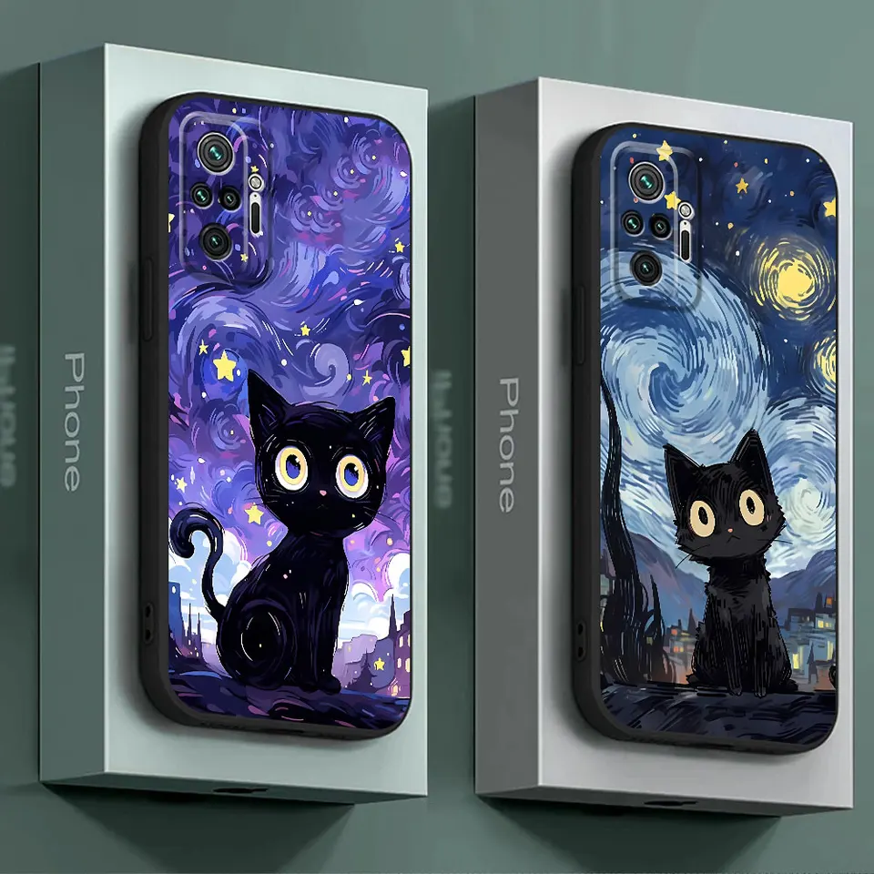 Funda Cover Starry Sky Cat Silikone Case pre Xiaomi Mi 13 12T 11T Poznámka 10 10t Pro 11 Lite CC9 Pro 12 Lite 13 Pro 11t Pro 12T