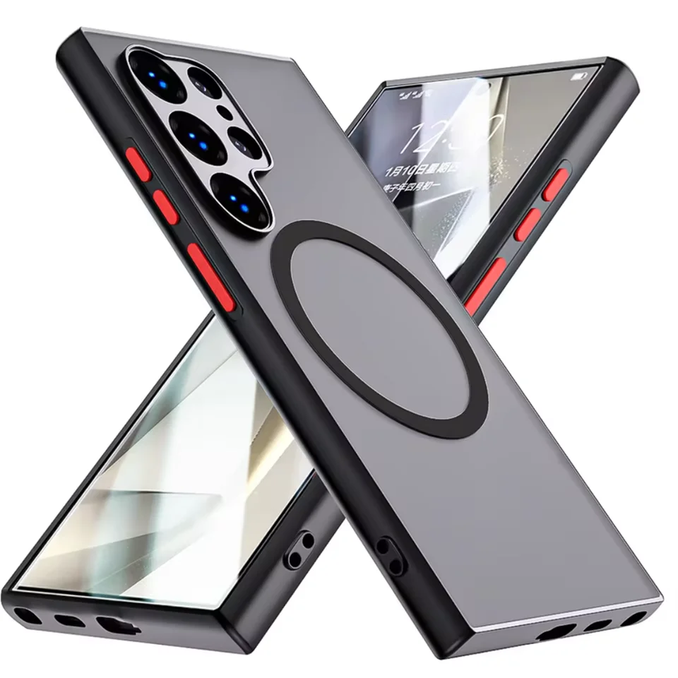 Funda pre spoločnosť Samsung Galaxy S25 S24 Ultra pre Magsafe Wireless nabíjanie telefónu na Galaxy S23 S22 S21 S20 Fe Plus Plus poznámka 20 kryt