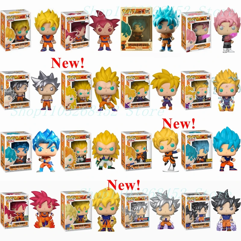 Funko Pop Dragon-Ball Goku 14 24 121 260 386 492 Goku 563 668 827 860 1211 1232 Gohan 509 518 Gotenks 622 641 Hračky na akciu