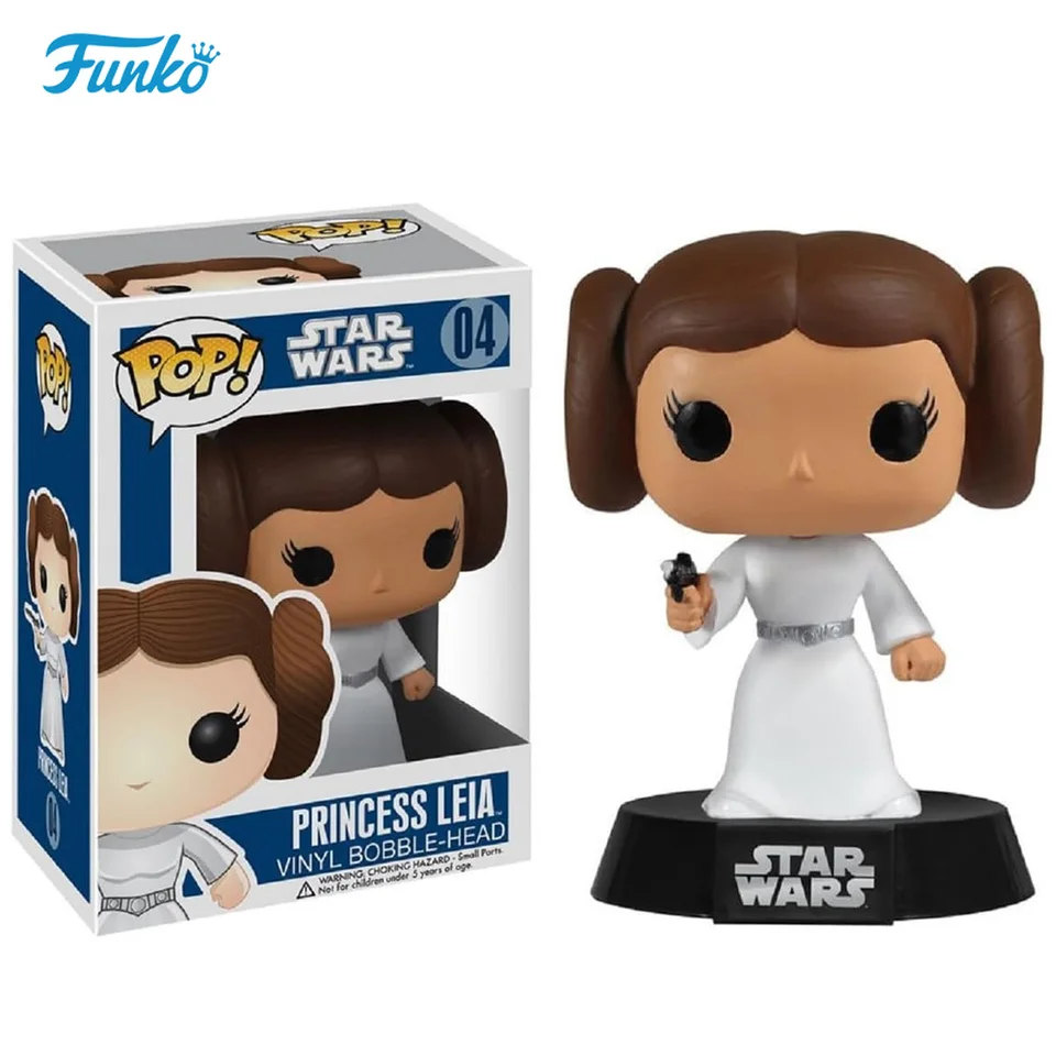 Funko pop vinyl figurín Star Wars Princezná leia bobble-head modelovej kolekcie hračky Akčné figúrky stolové ozdoby