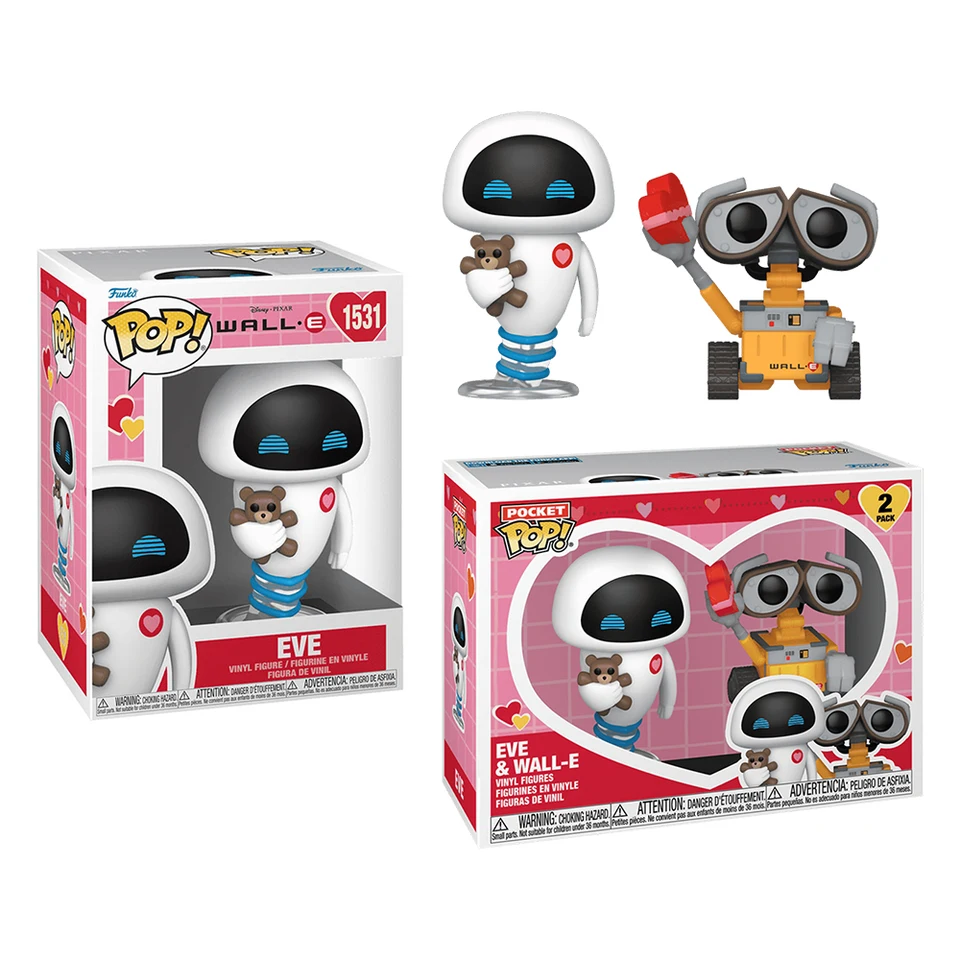 Funko Pop Walle Valentine's Day Vinyl Figures Wall-E a Eve Action Figurine Set PVC Model Doll Collectible Hračky Festival darčeky