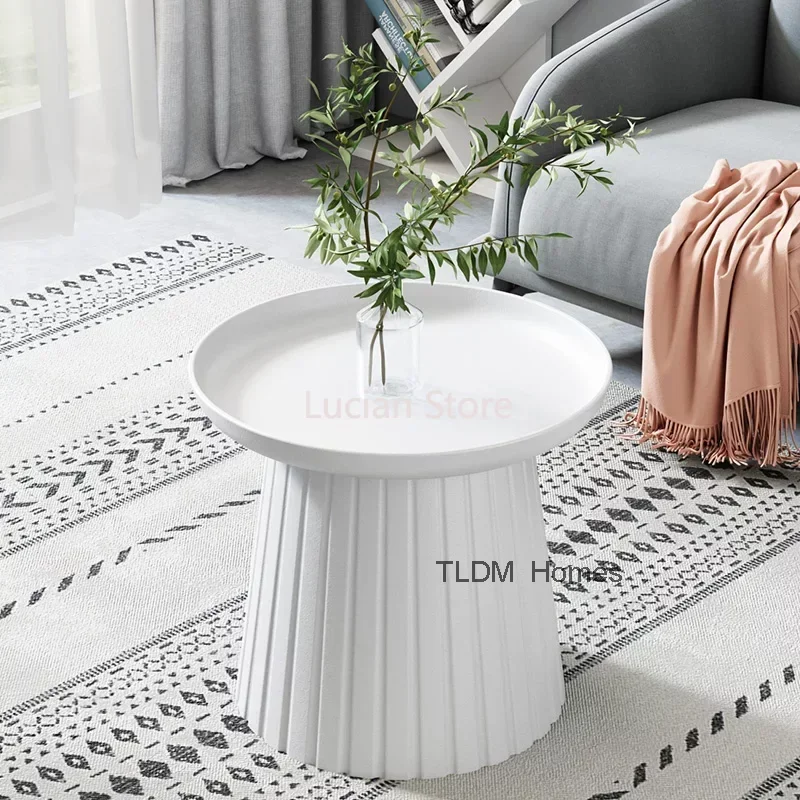 Funky podlahové konferenčné stolíky roztomilé biele elegantné okrúhle okrúhle vysoké dizajnér