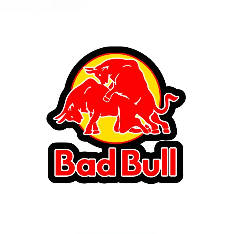 Funny Bad Red of Bull Grafika automatické nálepky a nálepky 3D Vinyl Car Warp for Body Čelné sklo Bumper 8cm