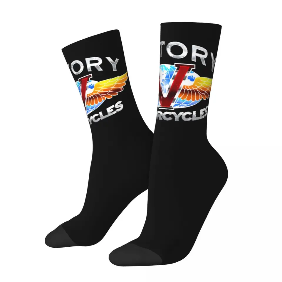 Funny Crazy Sock for Men Victory Motocykle hip hop harajuku víťazstvo High lopta šťastná bezšvová vzor tlačená chlapcovia posádka