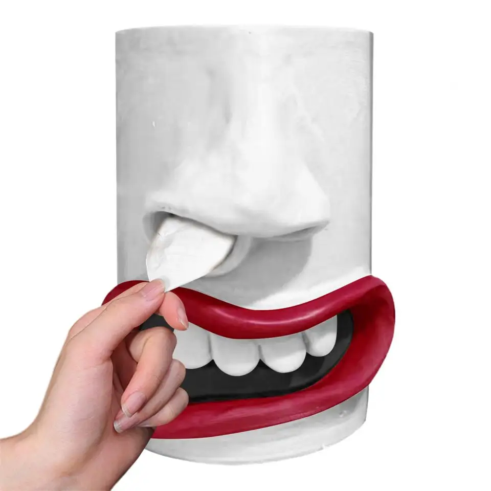 Funny Face Tissue Box Moai Obývacia izba Funny nosové nosové nosové nosiče papierové krabičky Table TOP KARTON HALLOWEEN