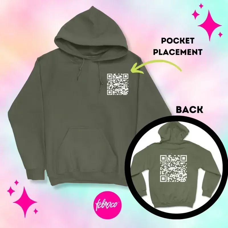 Funny Fu QR kód kapucňu kapucňa s kapucňou vreckovej mikiny muži/žien Novinka pulóver teplý fleece podšívok Príležitostné denné oblečenie