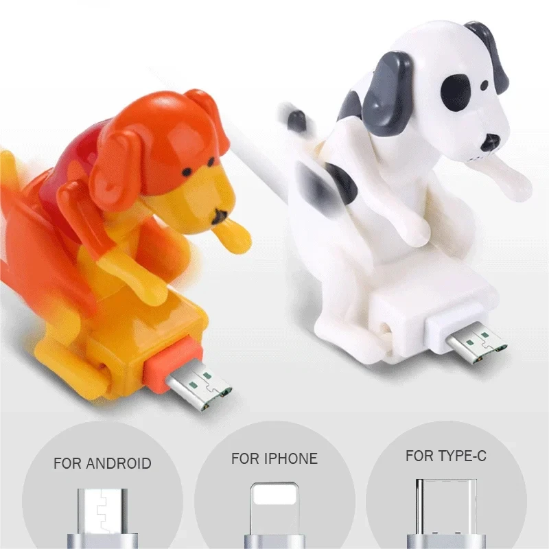 Funny Humping Dog Fast Charger Micro USB/iOS/Type-C Nabíjací kábel pre dekompresné hračky na nabíjačke Apple Android