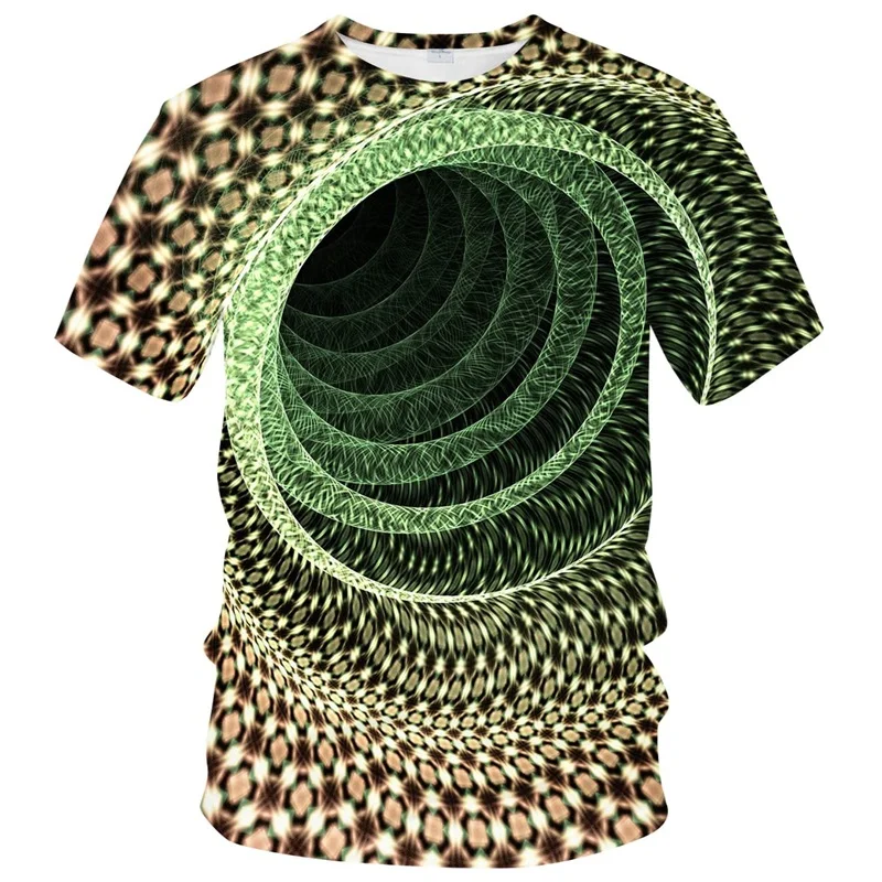 Funny ilúzia grafické tričko pre mužov 3D tlačené umenie Optické tričko Ropa y2k Tops Harajuku Fashion Street Tees Dámske oblečenie