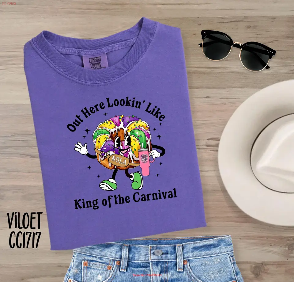 Funny Mardi Gras King Cake T Trišt Comfort Colors tu vyzerá ako karneval New Orleans Party