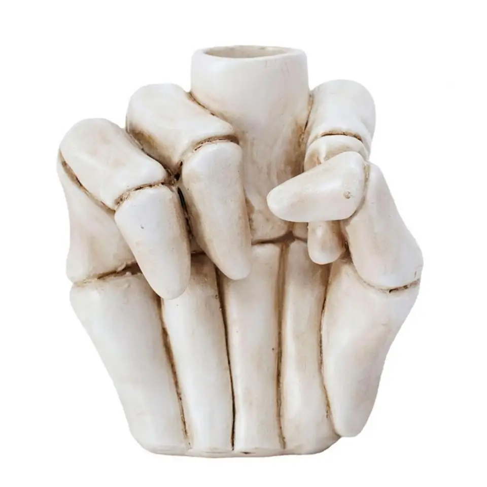 Funny Middle Fing Candlestick Punk Party Resin Novinka