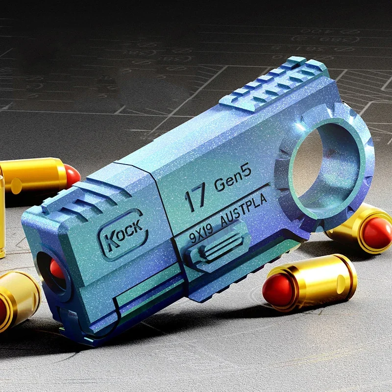 Funny Mini EDC hádzanie shellu dvojitá pištoľ Glock Mini zliatina pištoľ Soft Bullet Pistol Finger Gyroscope Creative Toy