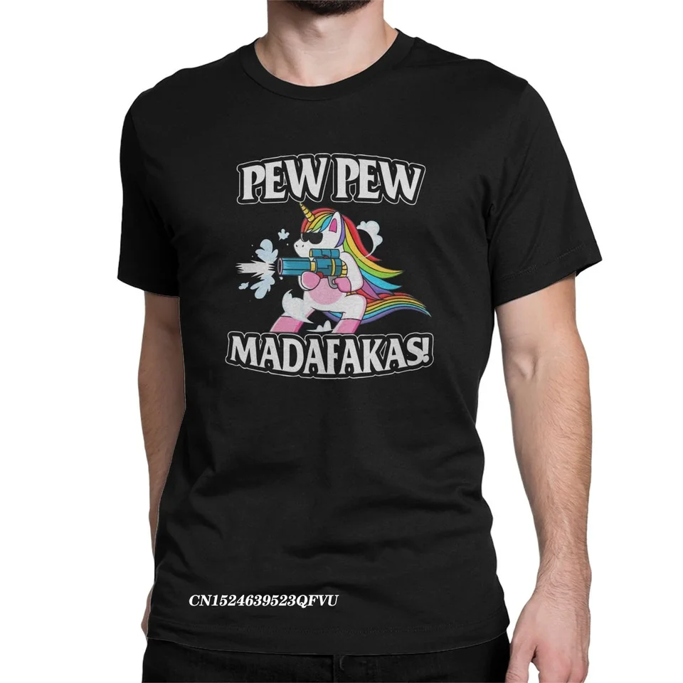 Funny Pew Pew Madafakas Pánske topy tričká jednorože