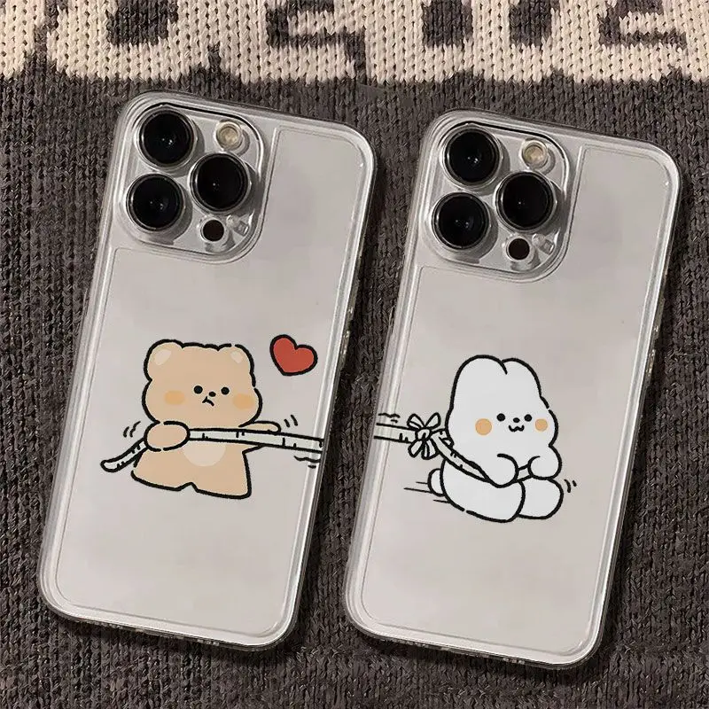 Funny pár králikových medvedíkových puzdier pre Tecno Camon 30 20 Pova 6 5 Spark 10 Infinix Smart 8 7 POZNÁMKA HOT 40 30I 20I PRO 5G Cover