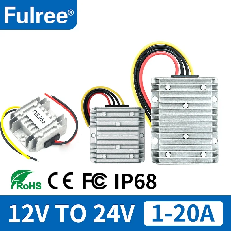 FUREE® 12V až 24V 1A 3A 5A 10A 15A 20A DC Step UP Boost prevodník 12 volt na 24 -voltový napäťový regulátor Car Charger Booster