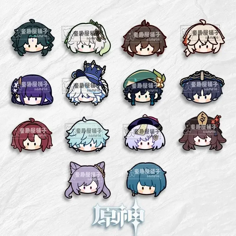 Furina Zhongli Hu Tao Badges Pins Anime Yuan Shen Ženy brošňa módna cosplay figurína brošne pre darčeky s taškami
