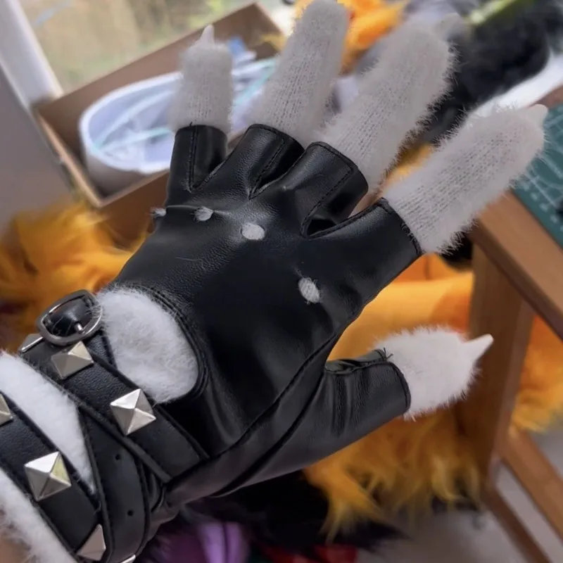 Fursuit Kigurumi Wolf Paws Cartoon plyš Furry von Lycaon cosplay kig kostýmy nechtových tigrích pazúry Full Finger Ru rusknutia príbeh