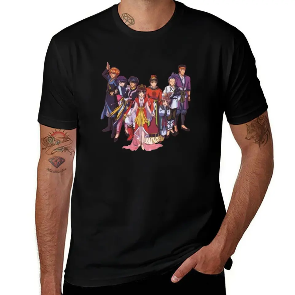 Fushigi Yuugi Group tričko Tričko s nadmerným tričkom hippie oblečenie vintage pot pánske majstrovstvá tričká