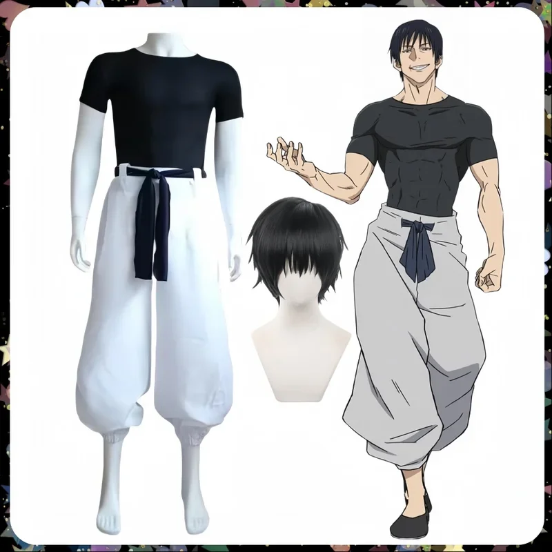 Fushiguro Toji Cosplay kostýmy parochňu Halloween anime jjk oblečenie