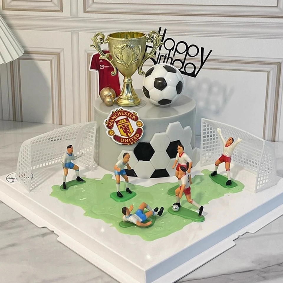 Futbalová téma Topper hráč figurín futbalové košíčku topper deti chlapec Birthday Party DIY Cake Decoration Dodávky
