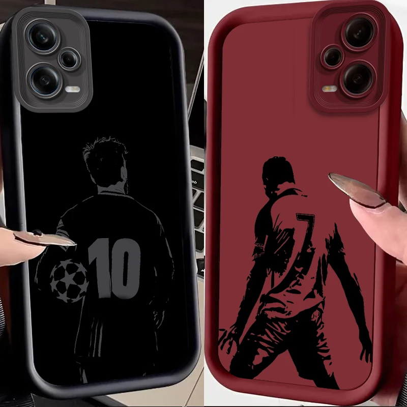Futbalové hviezdy č. 10 7 Art Eye Ladder pre Xiaomi Redmi Poznámka 13 12 12C 11S 10 10C 10A 9C 9A Pro 5G Cover Telefón puzdro