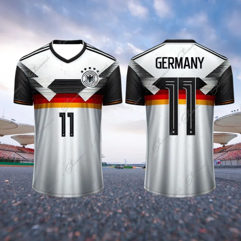 Futbalové košele krátke rukávy Pop Kids mládežnícky tréning a súťaž Tops Pánske futbalové tímy Jersey 2024 Nemecko tričká