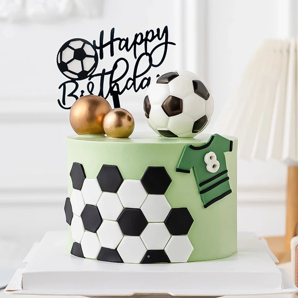 Futbalový chlapec dekorácie futbalové ihrisko Player Doll Cupcake Top Happy Birthday Dekorácie Športové detské večierky Dodávky