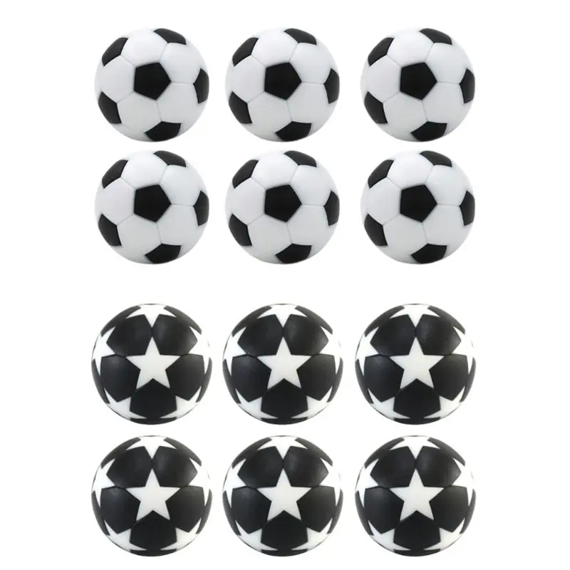 Futbalový futbal, futbalové príslušenstvo, Mini čierna a biela guľa, detské vnútorné gule, 32 mm, 6ks