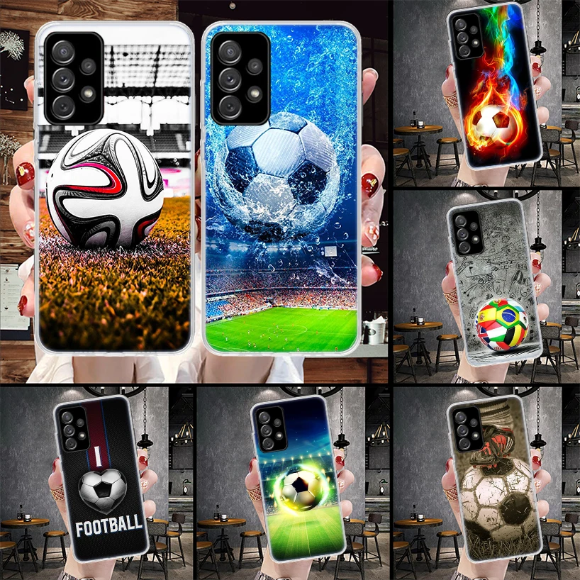Futbalový futbalový dizajn telefónu pre telefón Samsung Galaxy A55 A54 A53 A52 A15 A14 A13 A12 A35 A34 A33 A32 A25 A24 A23 A23 A22 A22 A04S A