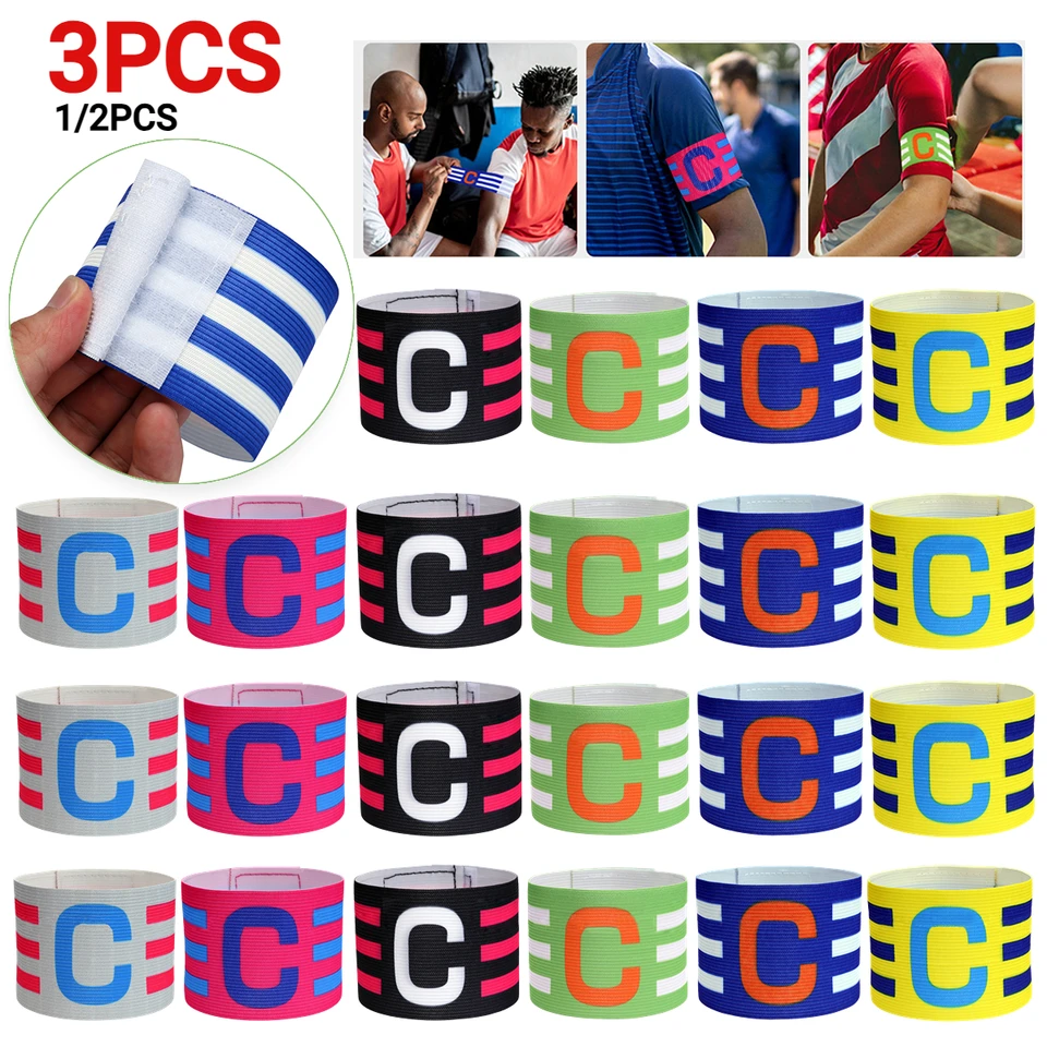 Futbalový hráč kapitán skupiny Armband nastaviteľný Brazalete Capitan Band Priedušná pruhová skupina Arm Clear Icon pre futbalového kapitána