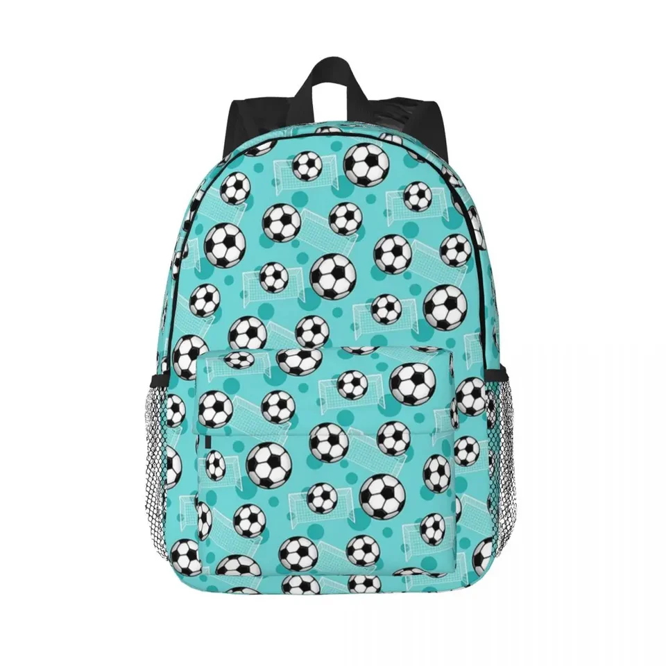 Futbalový loptu a gól Teal Pattern - Teal Soccer Backpacks Teenager Bookbag Detské tašky