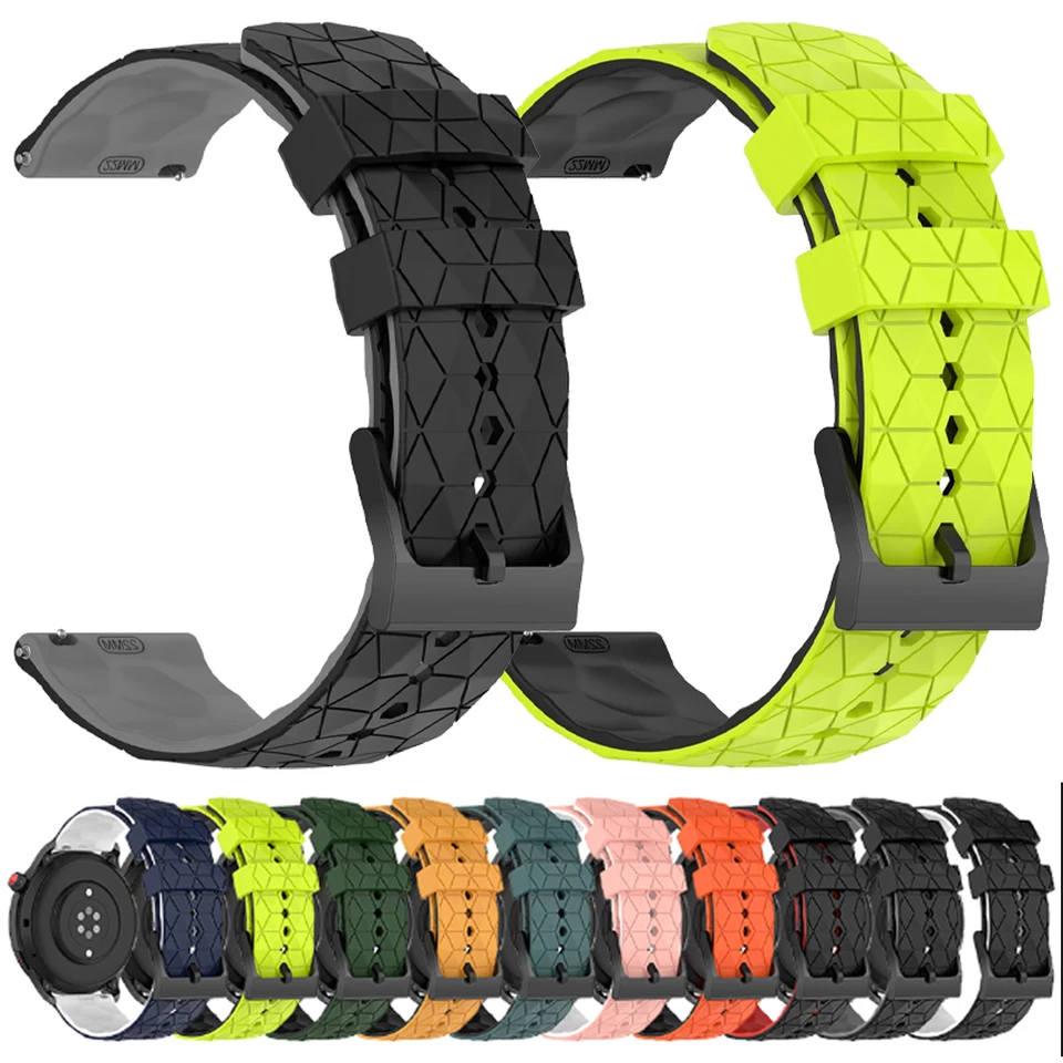 Futbalový vzor dvojtónového silikónového popruhu pre Ticwatch Pro 3 Ultra GPS/LTE náramok pre náramok Ticwatch GTW/GTH 2/E2/Pro X/S2