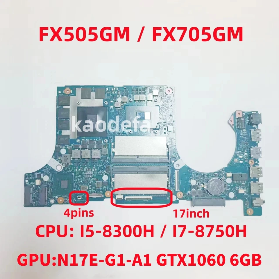 FX505GM FX705GM základná doska pre ASUS FX505GM FX705GM LAPTOP CPU: I5-8300H / I7-8750H GPU: N17E-G1-A1 GTX1060 6GB 100% Test OK OK