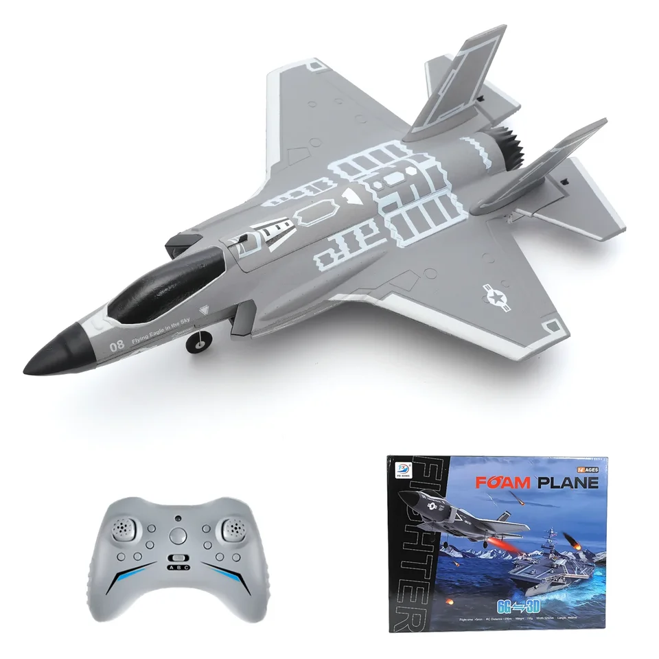 FX9635 RC PLÁNA F35 4CH FIGTER JET DISTÁTNÉ OVLÁDANIE Vysoké kefy bez kaskosenzacích hračiek pre lietajúce klzáky pre dospelých