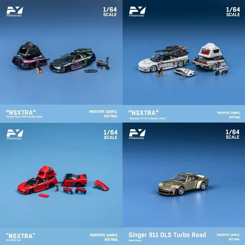 FY 1:64 Finclassicaly Honda nsxtra Trailer Valkyrie Porsche Singer 911 DLS Turbo zliatina Diecast Collect Model Collection Gift
