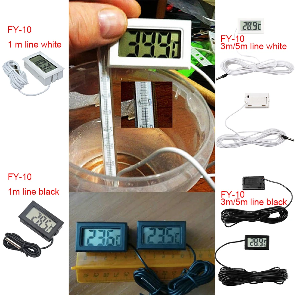 FY-10 Digitálny teplota teplomer Teplot termostatu modul 1m/3m/5m/5M Modul snímača snímača snímača snímača kábla