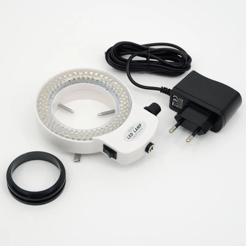 FYSCOPE 144 LED krúžkový kruh biele svetlo iluminátor LAMP pre priemyselný stereofónny mikroskop s adaptérom nastaviteľného šmágania