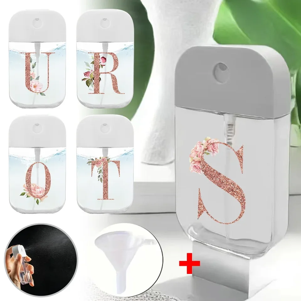Fľaša na sprej na karty s lievikovým doplňovateľným fľašom Parfumy Fľaša fľaša ružového zlata Letter Cosmetic Container
