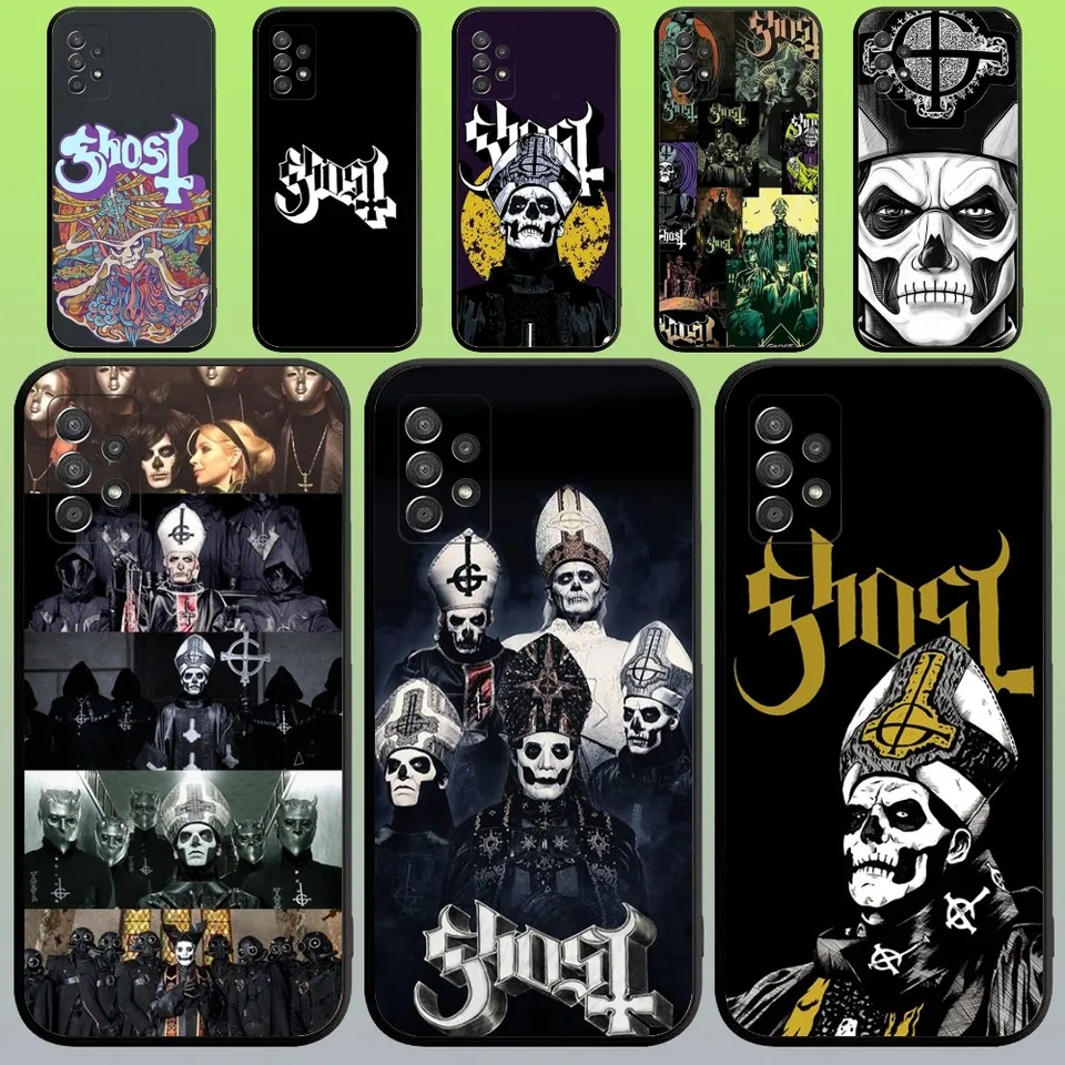G-G-Ghost Heavy Metal Band Pase Pase pre Samsung Galaxy A20, A21S, A22, A31, A32, A52, A53, A72,73, A80, A91 Soft Soft Black Cover
