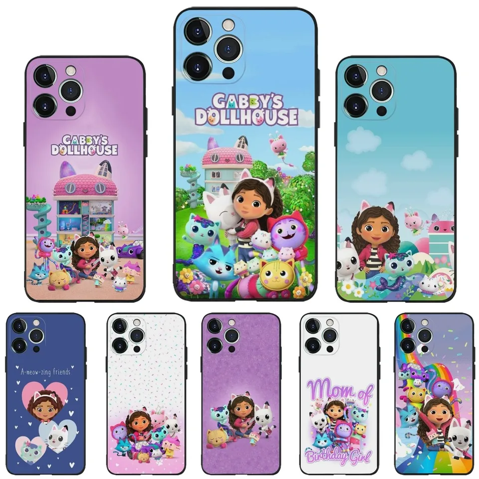 G-Gabbys Dollouse Cute Puzdet pre Apple iPhone, 13, 14,13,12,11, XS, XR, X, 8,7, Pro, Max, Plus, Mini Silikone Cover Black Cover Black