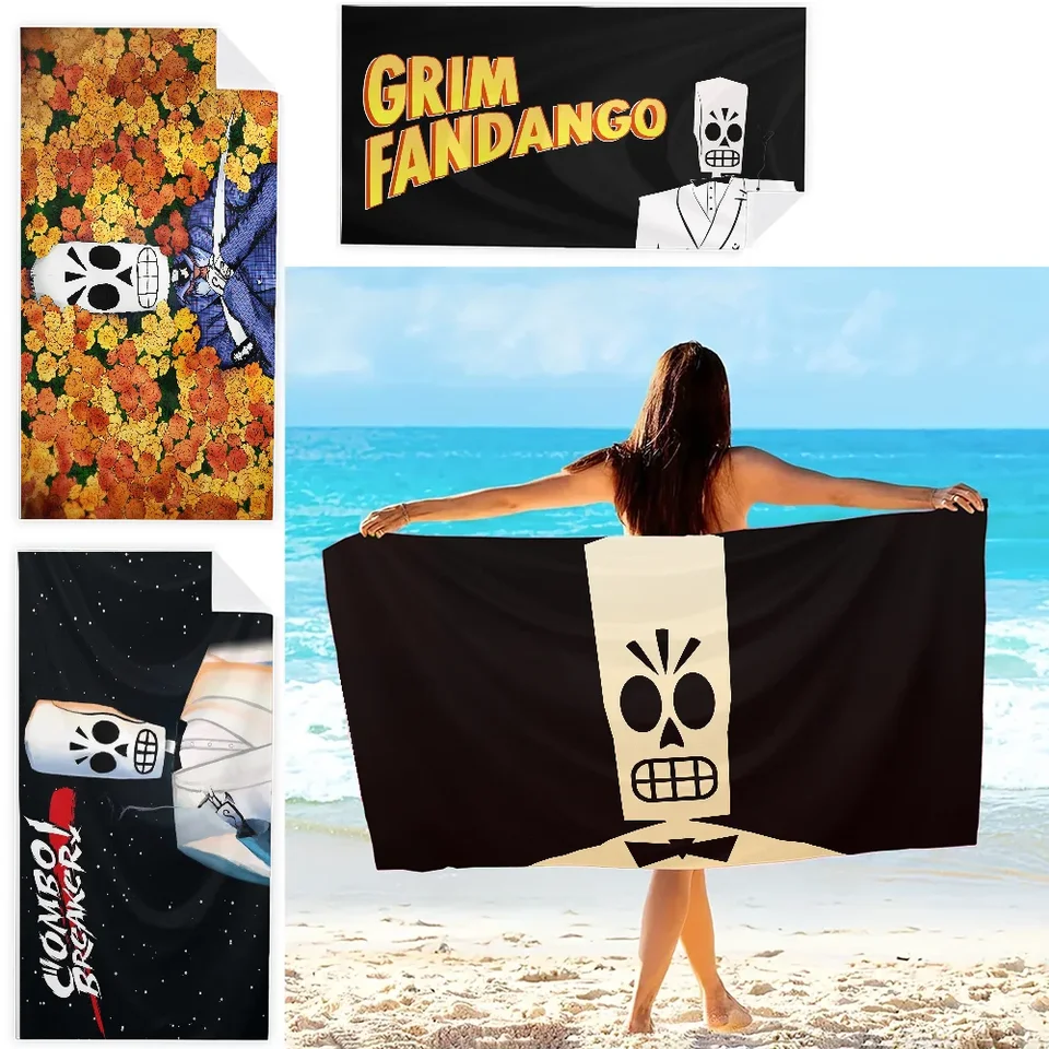 G-Grim Fandango Game Towel pláž plážový uterák vonkajšia vodná športová kúpanie kúpeľňový uterák