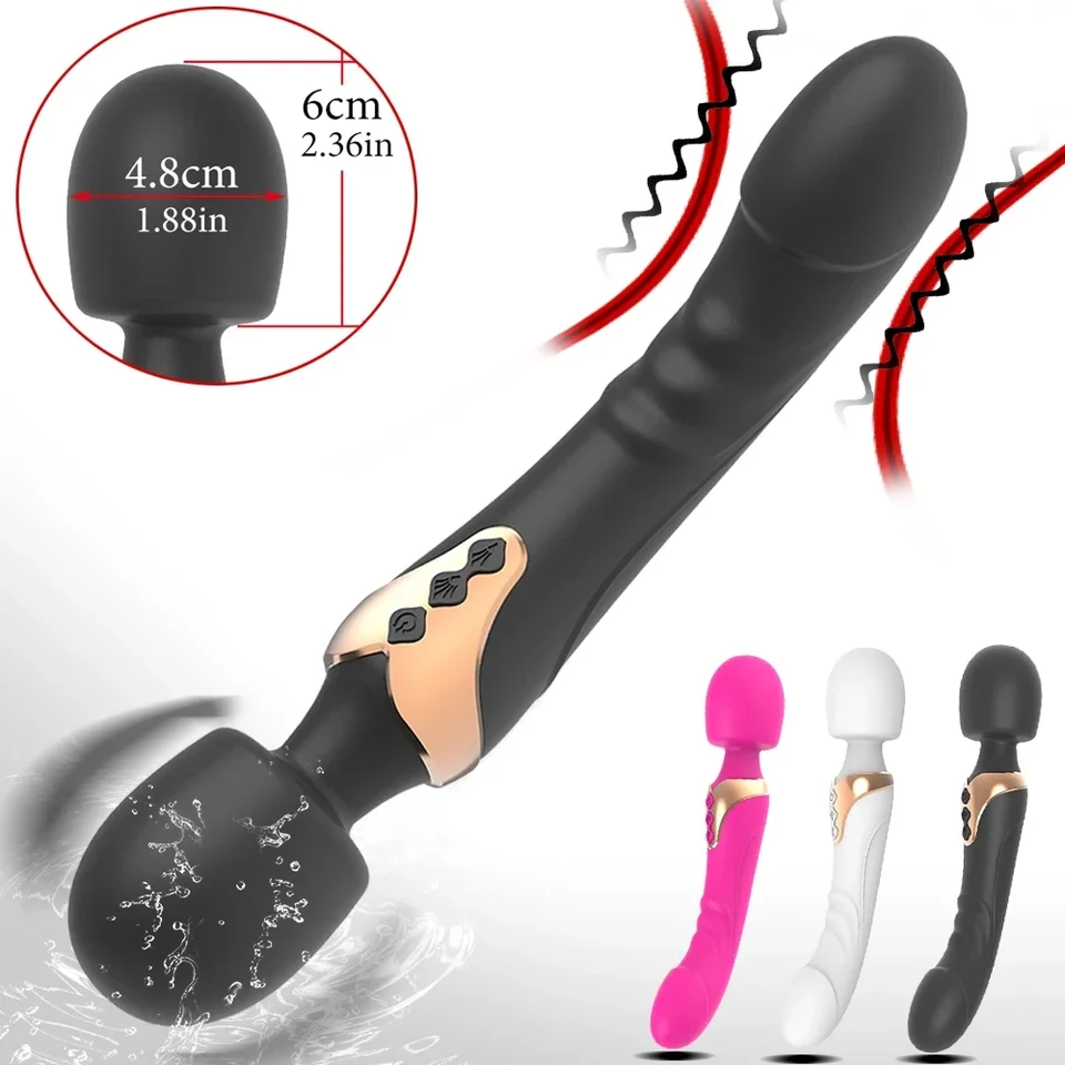 G-Spot AV Stick Vibrator Magic Wand Massager Vibrator Dual Heads