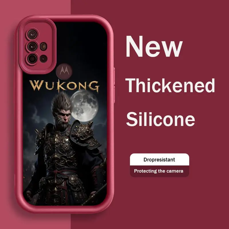 G10 Wukong Silikone Puzdro pre Motorola Moto G84 64 54 53 34 30 24 22 20 14 G04 S SKUPPORPOPTROUS ORFORICKÝ Kryt