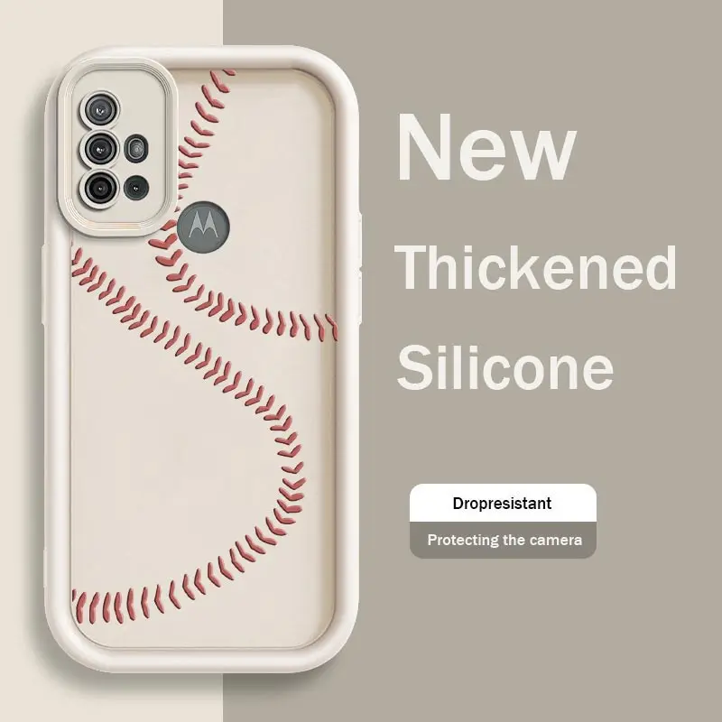 G20 Baseball Redline Silikone Puzdet pre Motorola Moto G20 Shock odolný