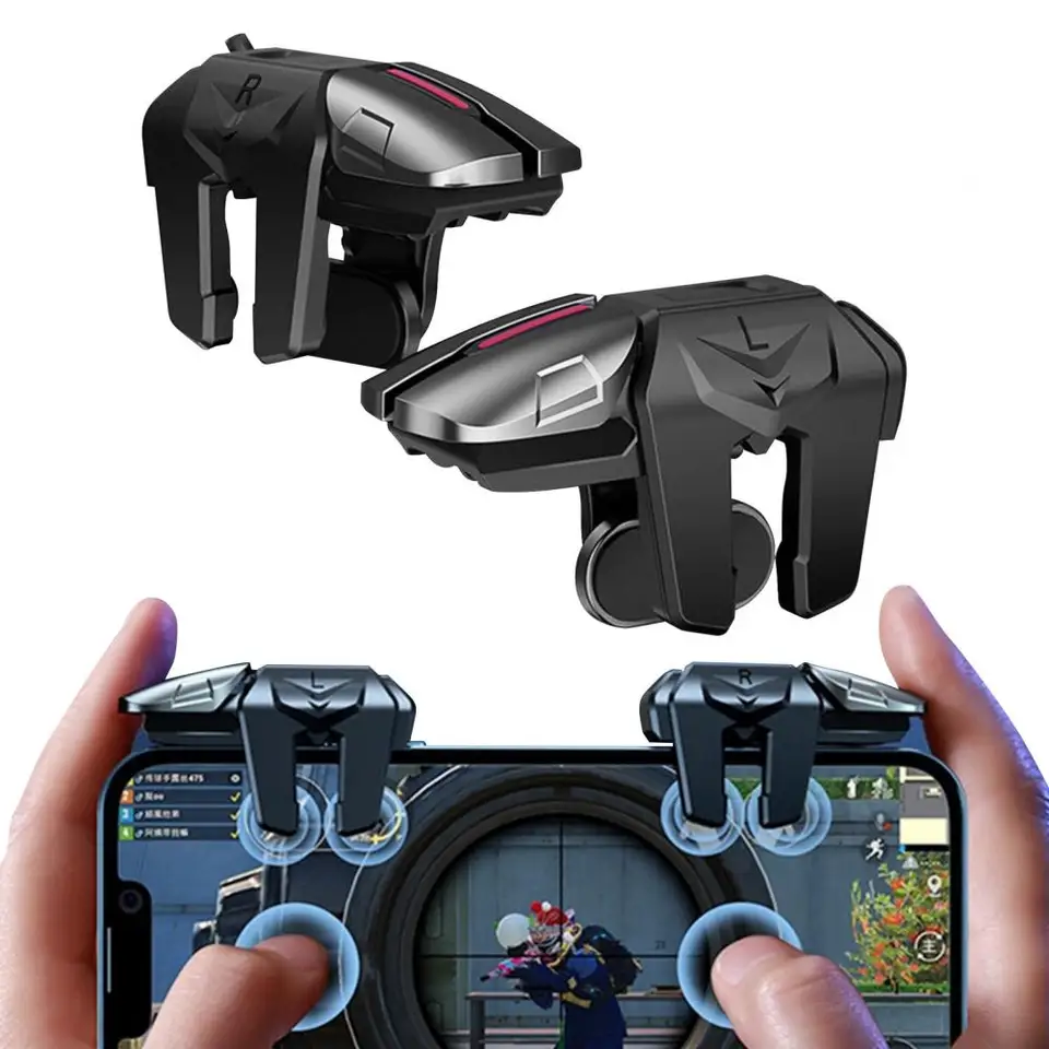 G21 Mobilný telefón Spúšťací spúšťač GamePad Joystick 6-Finger Shooting Shooting L1 R1 Kľúčové tlačidlo Game prsty pre spúšťače ovládača hry