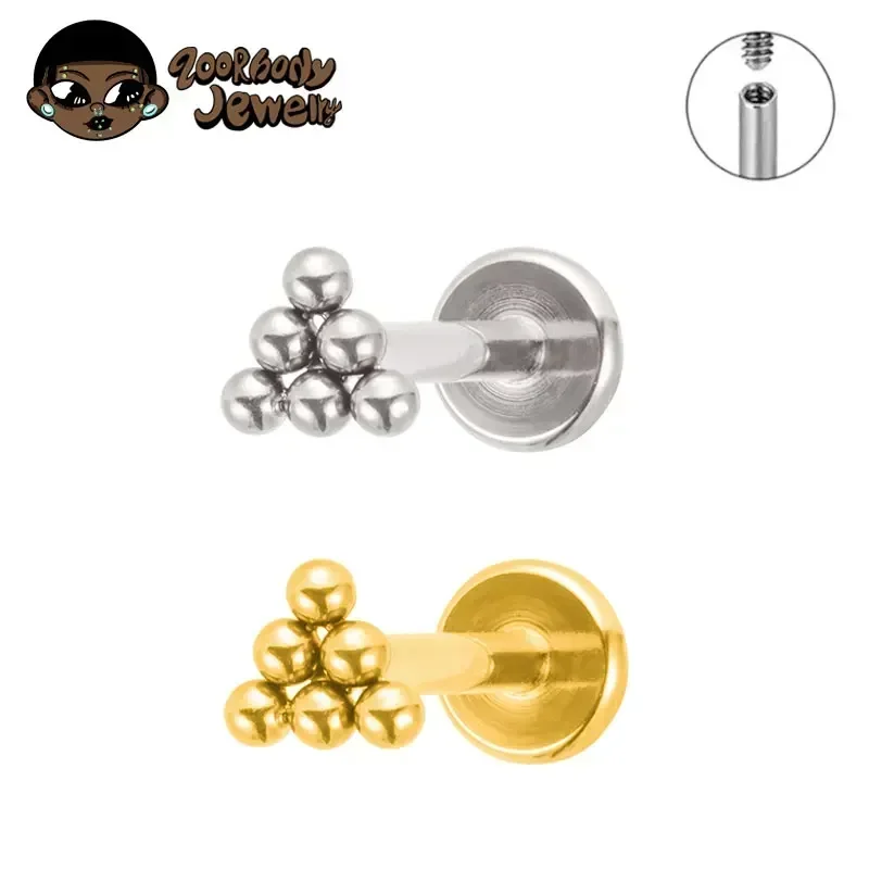 G23 Titánske nosné čapy Piercing Labret Triangulárne pery Piercing Tragus Uši chrupavka Chrup